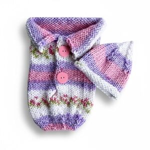 Baby Cocoon Newborn Hand Crafted Peapod Pink Purple White One Piece Photo Prop